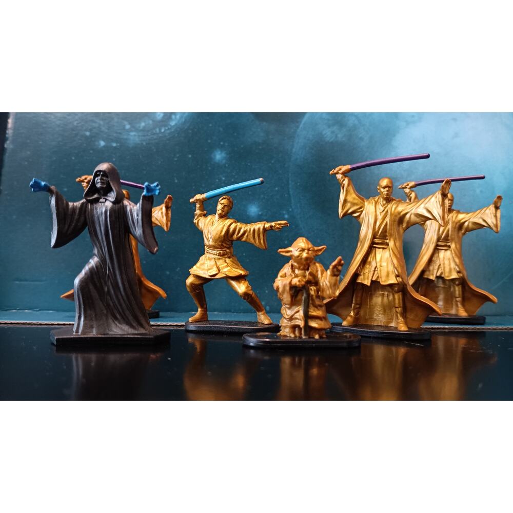 Star Wars Command Gold Jedi vs Black Sith Bundle Figure Lot